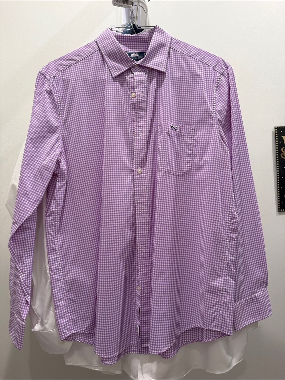 Vineyard Vines Lavender Gingham Long-Sleeve Button-Down Shirt